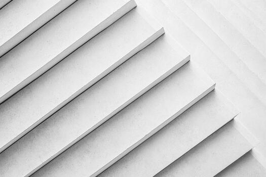 Modern architectural design with white concrete stairs in minimalist style photo