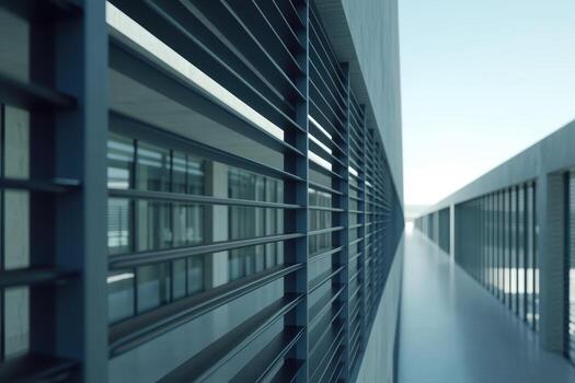 Modern architectural design featuring sleek lines and open spaces photo