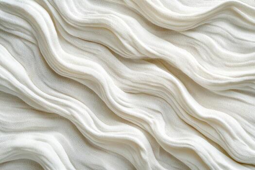 Textured white fabric with flowing waves for design inspiration photo
