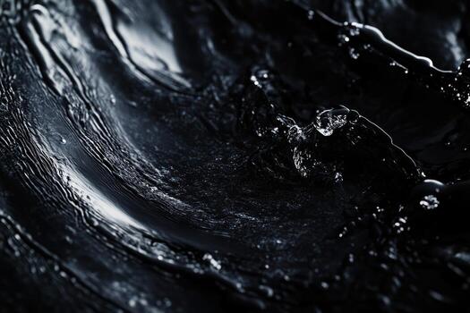 Swirling dark liquid creating intricate patterns in motion photo