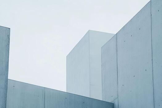 Modern architectural design with minimalist concrete structures in daylight photo