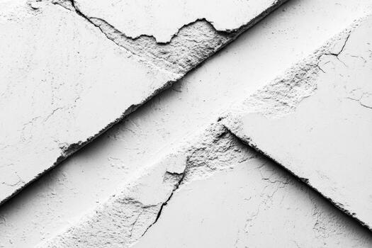 Cracked white concrete wall with unique patterns and textures in urban setting photo