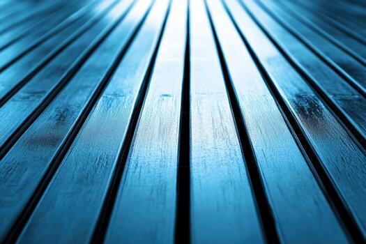 Wooden flooring with a smooth blue finish creating a serene atmosphere photo