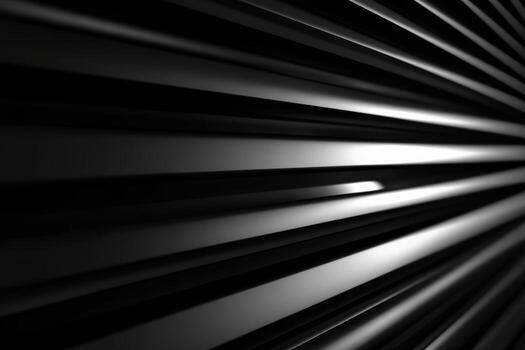 Unique perspective of light reflecting on black striped surface in close-up photo