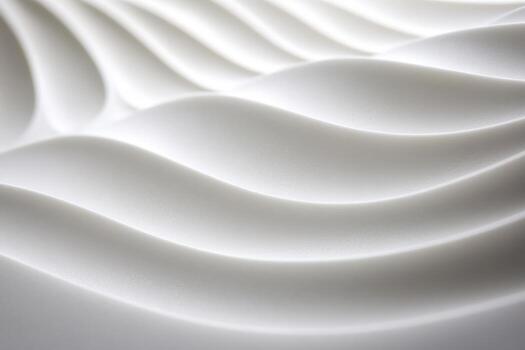 Textured white surface with flowing waves and soft shadows in natural light photo