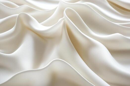 Soft silk fabric draped elegantly with gentle folds and curves photo