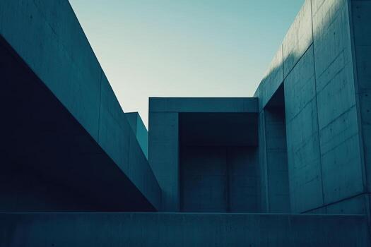 agudo anglos y fuerte líneas crear moderno arquitectónico belleza a oscuridad foto