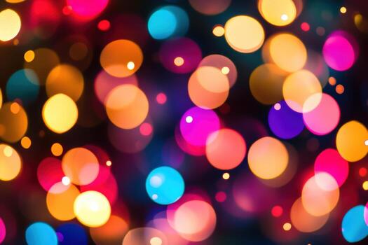 Colorful bokeh lights create a festive atmosphere during nighttime events photo
