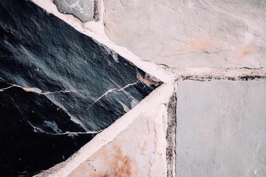 Unique texture of stone paving showcasing different colors and patterns photo