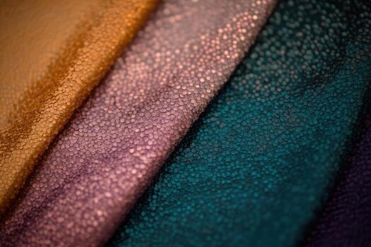 Beautiful textured fabric collection showcasing vivid colors and patterns photo