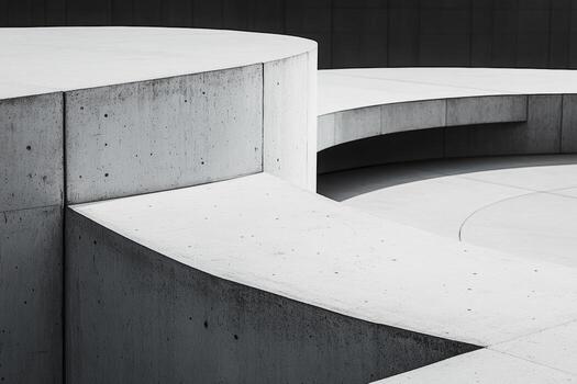 Concrete architecture creates geometric shapes in minimal design photo