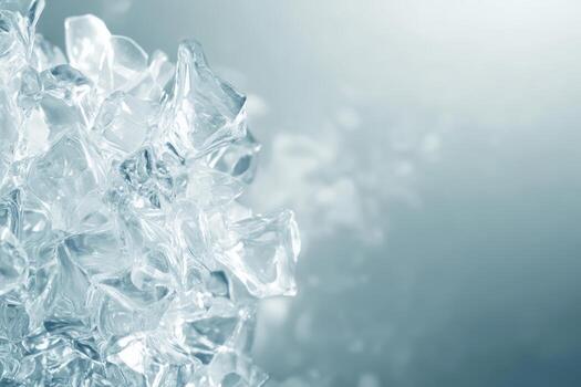 Ice cubes glistening with light in a cool environment during daytime photo