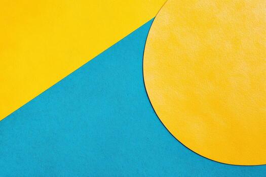 Bold geometric shapes in bright colors create a vibrant visual contrast photo