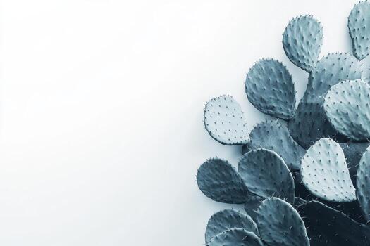 Unique close-up of cactus leaves against a minimalistic background photo