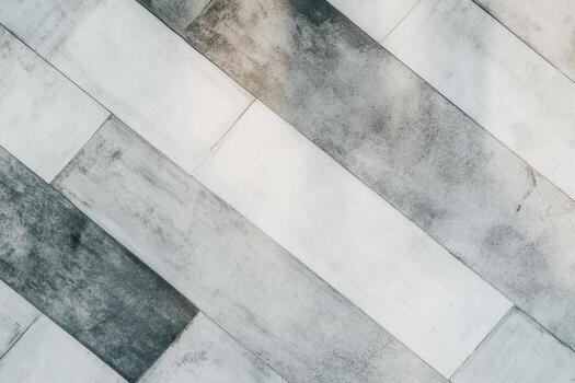 Modern geometric pattern of gray and white tiles in an urban setting photo