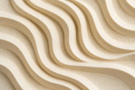 Curved patterns create mesmerizing waves on a textured surface in natural light photo