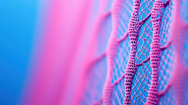 Close-up of net fabric showcasing intricate patterns and vibrant colors photo