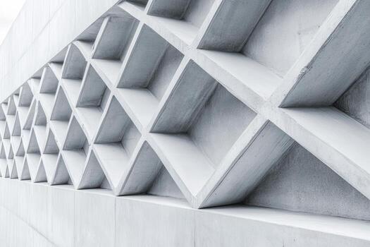 contemporáneo arquitectónico diseño con angular patrones en hormigón estructura foto