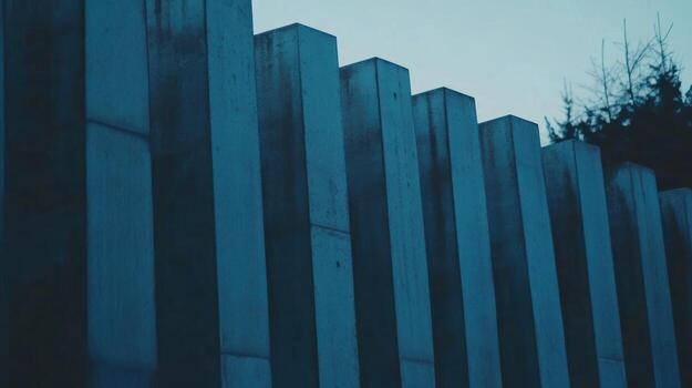 hormigón pilares crear un rígido silueta en contra el noche cielo foto