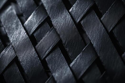 Woven black material showing intricate patterns and textures in detail photo