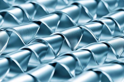 Metallic surface featuring intricate wave patterns in cool tones photo