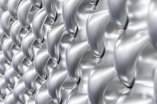 Detailed close-up of a textured metallic surface featuring wavy patterns photo