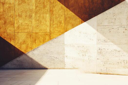 Abstract geometric wall design with contrasting textures and shadows photo