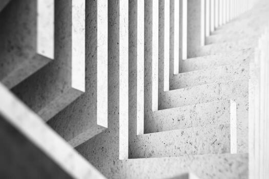 Abstract design with sharp angles and textured surfaces in grayscale tones photo