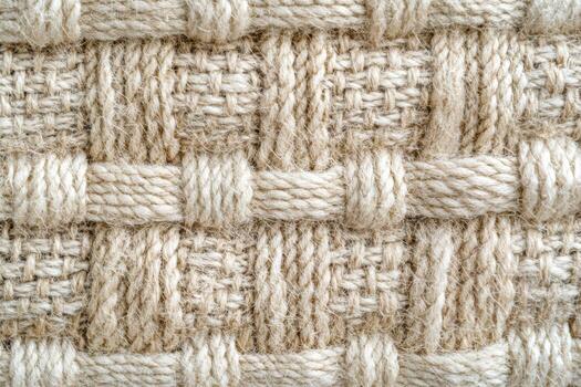 Textured woven fabric showcasing intricate patterns and natural fibers photo