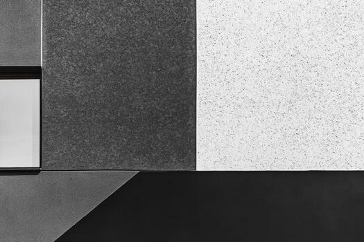 Modern abstract wall design featuring geometric shapes and textures photo