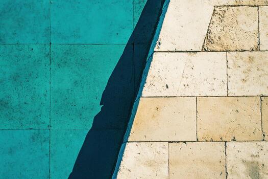Contrast of textured surfaces highlights geometric shapes and shadows photo