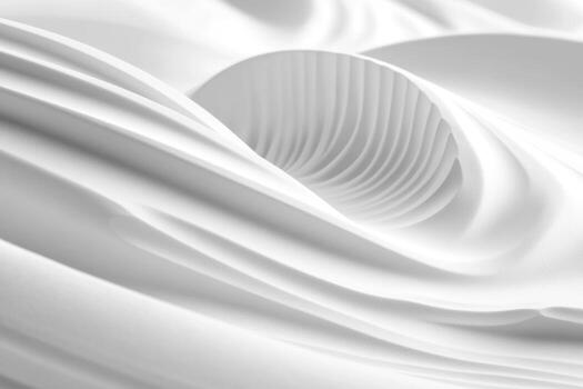 Curved white fabric creates gentle waves and textures in soft light photo