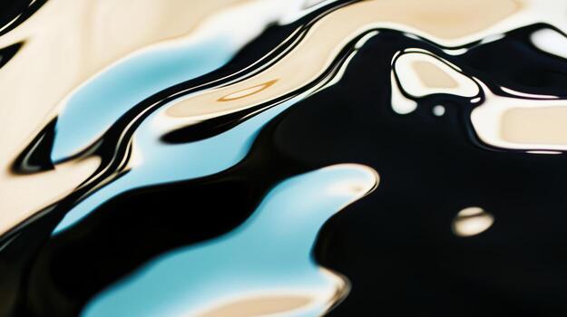 Reflective surface showcases rippling water patterns at sunset photo