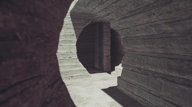 Exploring a modern underground passageway with curved walls and soft lighting photo