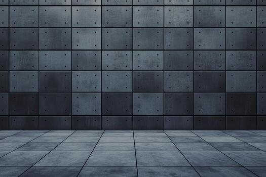 Industrial concrete wall texture with grid pattern in an empty urban space photo