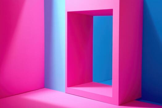 brillante geométrico formas crear un resumen visual monitor en un moderno ajuste foto