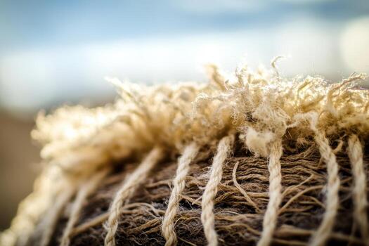 Natural fibers woven together in an artistic display of texture and detail photo