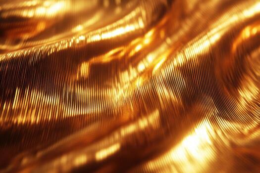 Shimmering golden waves flowing gracefully in soft light photo