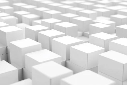 blanco cubitos en un cuadrícula realce geométrico diseño y sencillez foto
