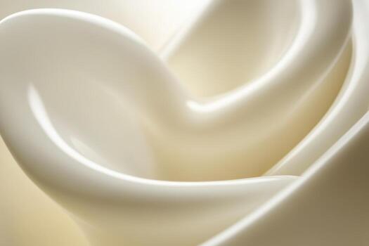 Smooth white cream swirls elegantly in soft, warm light photo