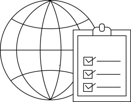 globo icono y documento tablero icono con blanco antecedentes vector