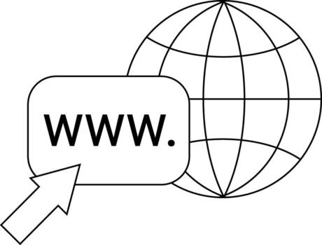 globe icon and World Wide Web icon with white background vector