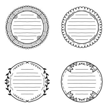 Decorative Outline Circle Frame Collection Suitable for Digital Artwork vector