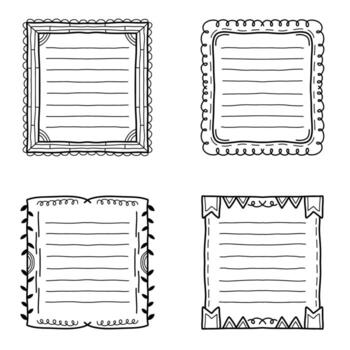 Decorative Outline Square Frame Collection vector