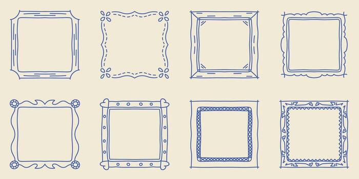 Hand Drawn Square Frame for Design Projects vector