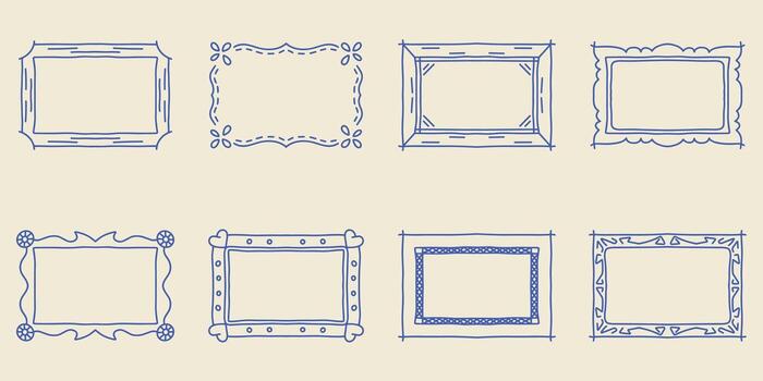 Hand Drawn Rectangle Frame for Design Projects vector
