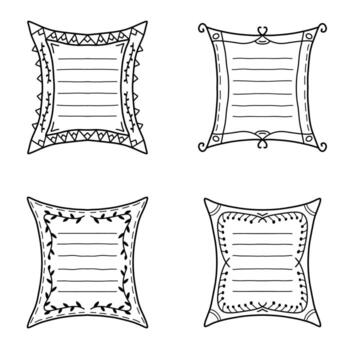 Decorative Outline Pillow Frame Collection Suitable for Digital Artwork vector