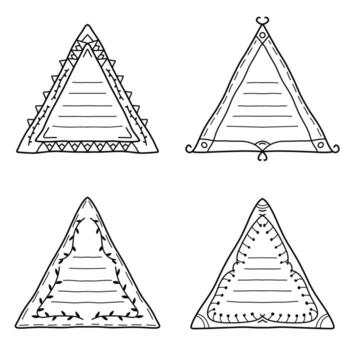Decorative Outline Triangle Frame Collection vector