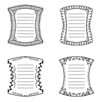 Decorative Outline Custom Shape Frame Collection vector