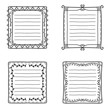 Decorative Outline Square Frame Collection Suitable for Digital Artwork vector